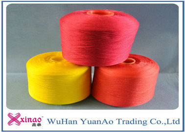 Red / Yellow / Black Colored Polyester Yarn , Strong Ring Spun Polyester Yarn 