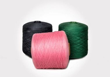 Dyed Ring Spun Polyester Yarn / Polyester Core Spun Yarn High Elasticity